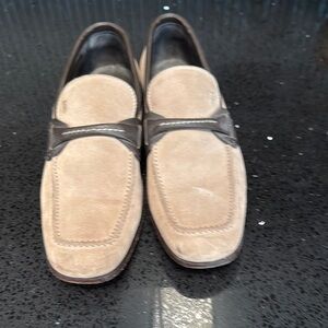 Men's Tan and Black Loafers